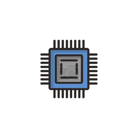 Illustration for Circuit board flat icon, vector, illustration - Royalty Free Image