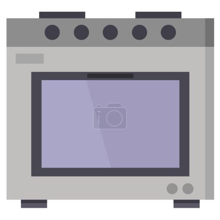 Téléchargez les illustrations : Icône four de cuisine, illustration vectorielle - en licence libre de droit