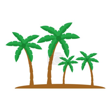 Téléchargez les illustrations : Palmiers tropicaux isolés icône - en licence libre de droit