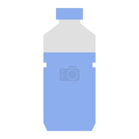 Téléchargez les illustrations : Icône de bouteille d'eau isolée sur fond blanc, vecteur, illustration - en licence libre de droit