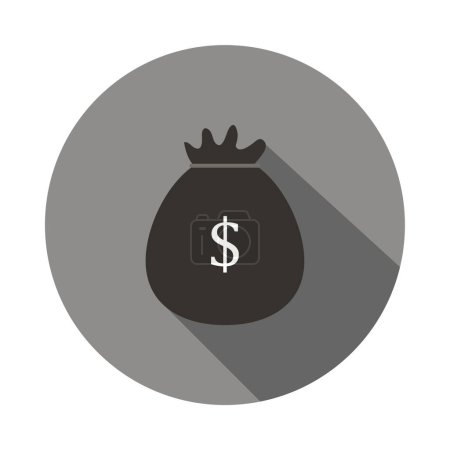 Ilustración de Icono de bolsa de dinero aislado sobre fondo blanco - Imagen libre de derechos