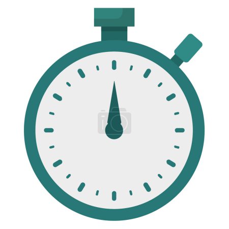 Téléchargez les illustrations : Icône de chronomètre dans le style plat à la mode isolé sur fond blanc - en licence libre de droit