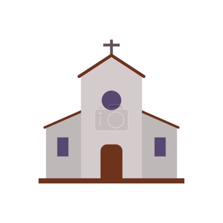 Téléchargez les illustrations : Église vectorielle, illustration de conception de symbole d'icône d'église - en licence libre de droit