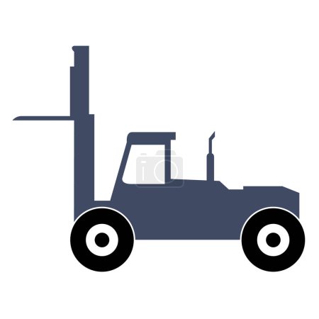 Téléchargez les illustrations : Tracteur icône plate, illustration vectorielle - en licence libre de droit