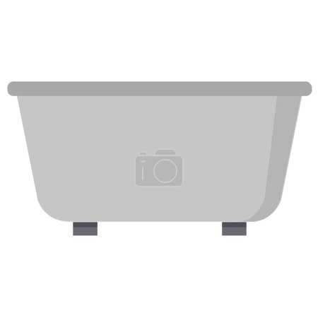 Téléchargez les illustrations : Icône de baignoire vide. illustration simple - en licence libre de droit
