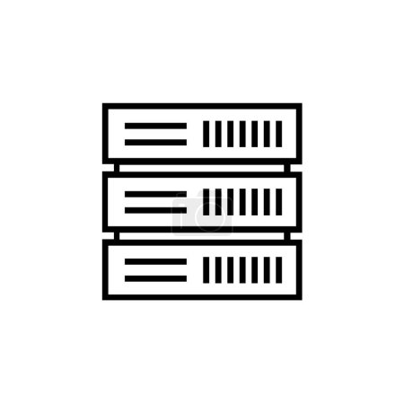 Ilustración de Icono de línea de servidor informático
. - Imagen libre de derechos