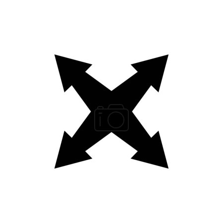 Illustration for Expand icon arrows illustrated on a white background - Royalty Free Image
