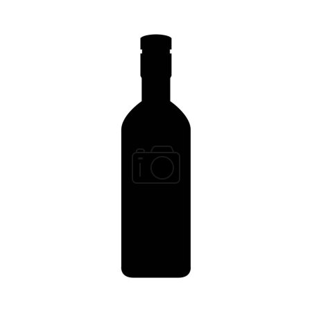 Téléchargez les illustrations : Icône de bouteille de verre de vin. illustration simple - en licence libre de droit