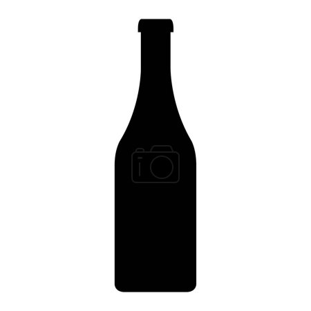 Téléchargez les illustrations : Icône de silhouette bouteille de vin, illustration vectorielle - en licence libre de droit