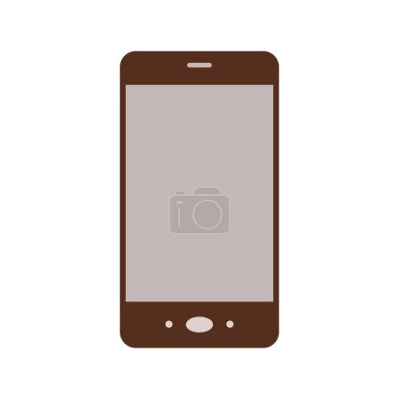 Téléchargez les illustrations : Icône Smartphone, icône de téléphone portable moderne sur fond blanc - en licence libre de droit