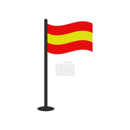 Ilustración de Spain flag icon. national flag and national flag icon. flat design. vector - Imagen libre de derechos