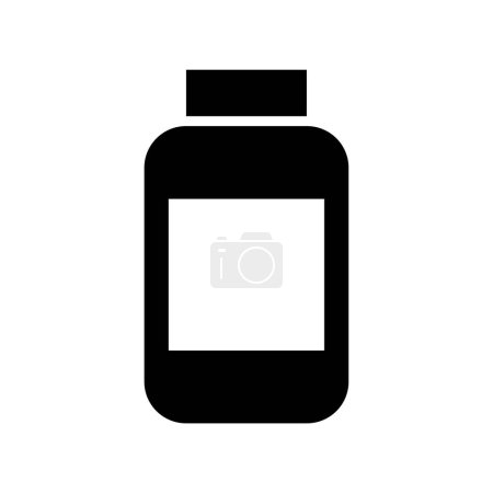 Téléchargez les illustrations : Icône de bouteille de médicament, conception simple - en licence libre de droit
