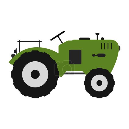 Ilustración de Tractor icono plano vector ilustración - Imagen libre de derechos