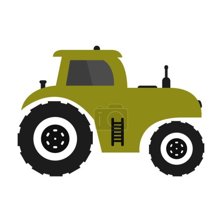 Ilustración de Tractor icono plano vector ilustración - Imagen libre de derechos