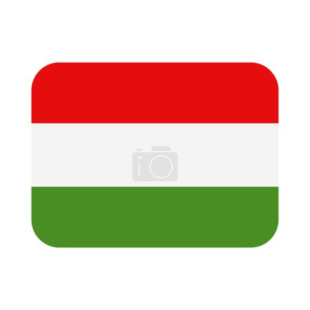 Téléchargez les illustrations : Icône drapeau hongrois dans le design plat - en licence libre de droit