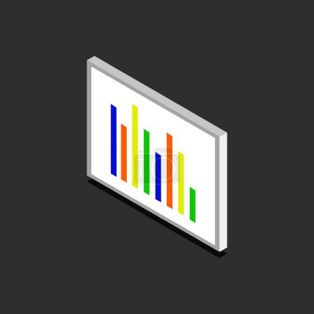 Ilustración de Gráfico de negocios en el tablero de presentación, ilustración vectorial - Imagen libre de derechos