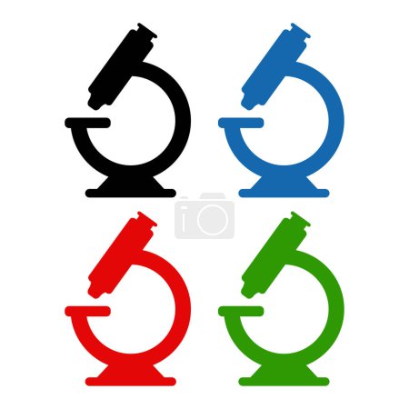 Illustration for Vector icon set of microscope - Royalty Free Image