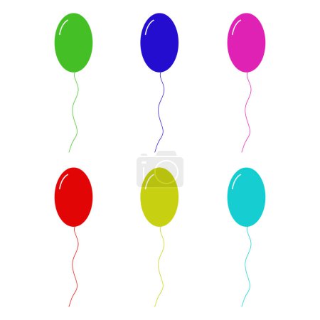 Illustration for Colorful balloons set isolated on white background. - Royalty Free Image