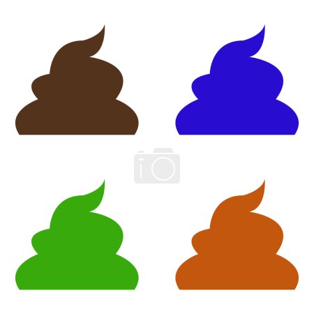 Ilustración de Poops iconos set vector ilustración - Imagen libre de derechos