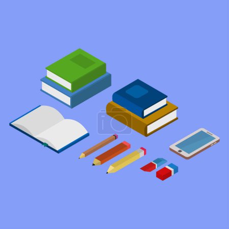 Illustration for School objects vector illustration - Royalty Free Image