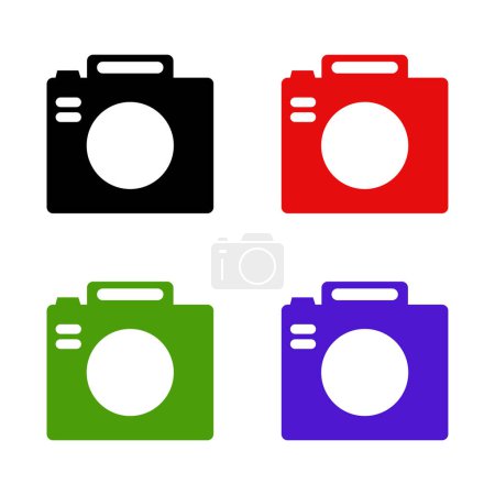 Ilustración de Icono de cámara en multicolor. Simple vector de glifo para UI y UX, sitio web o aplicación móvil - Imagen libre de derechos