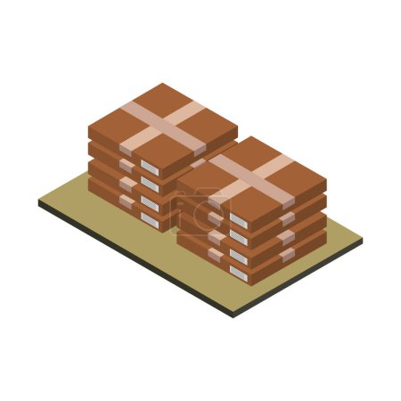 Illustration for Isometric vector icon of  boxes - Royalty Free Image