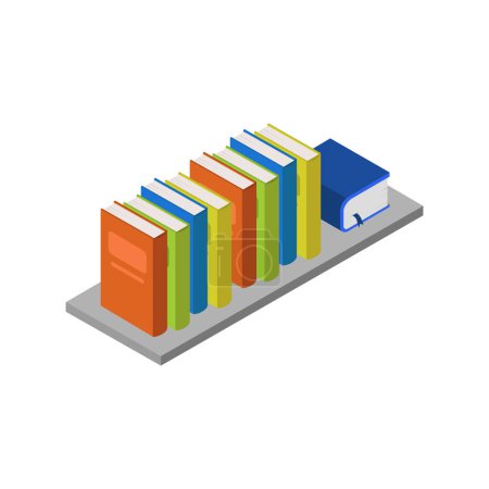 Illustration for Isometric icon of stacked books - Royalty Free Image