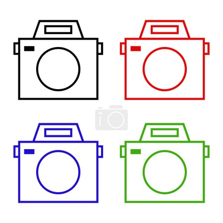 Illustration for Camera icon in multi color. Simple glyph vector for UI and UX, website or mobile application - Royalty Free Image