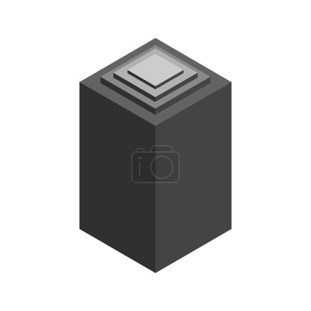 Ilustración de Icono de cubo en diseño monocromo aislado sobre fondo blanco. construcción y construcción símbolo vector ilustración. - Imagen libre de derechos