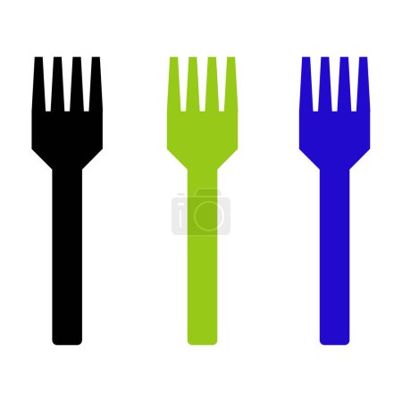 Illustration for Cutlery flat icon isolated on white background, vector, illustration - Royalty Free Image