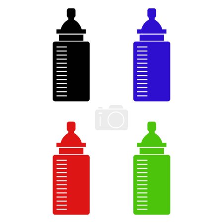 Illustration for Black plastic bottle with liquid soap icon isolated on white background. dishwashing liquid with cleaning. set icons colorful. vector illustration - Royalty Free Image