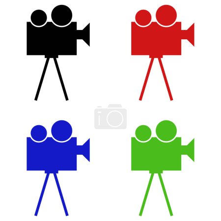 Illustration for Video camera - color vector icon - Royalty Free Image