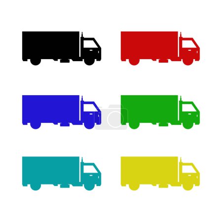 Illustration for Truck icons on white background. vector illustration. - Royalty Free Image