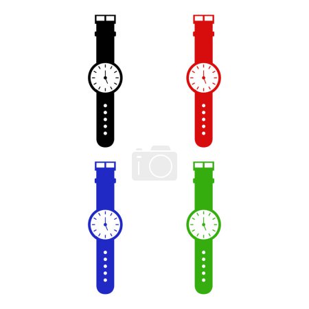 Illustration for Watches icon on white background - Royalty Free Image