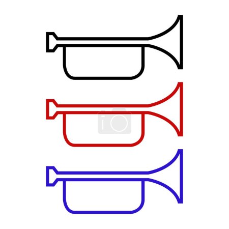 Illustration for Trumpet, horn line icons set, vector illustration. flat and outline style pictogram set. - Royalty Free Image