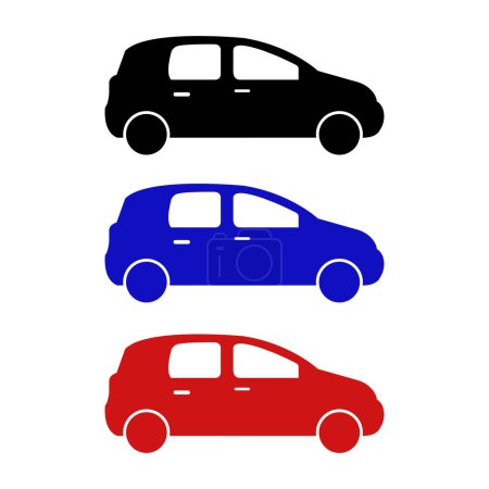 Ilustración de Icono de vector de coche establecido sobre fondo blanco - Imagen libre de derechos