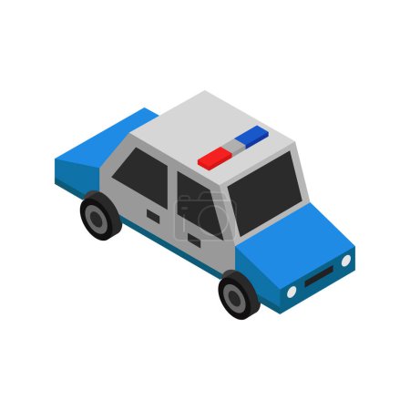 Téléchargez les illustrations : Icône de voiture de police, isométrique style 3 d - en licence libre de droit