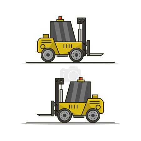 Ilustración de Máquinas de construcción con servicio pesado - carretera y maquinaria. - Imagen libre de derechos