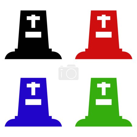 Ilustración de Color icono de la cruz cristiana aislado sobre fondo blanco. Cruz de iglesia. iglesia de la cruz. ilustración colorida. vector. - Imagen libre de derechos