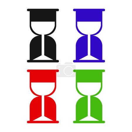 Illustration for Set of various coloured hourglass icons vector illustration - Royalty Free Image