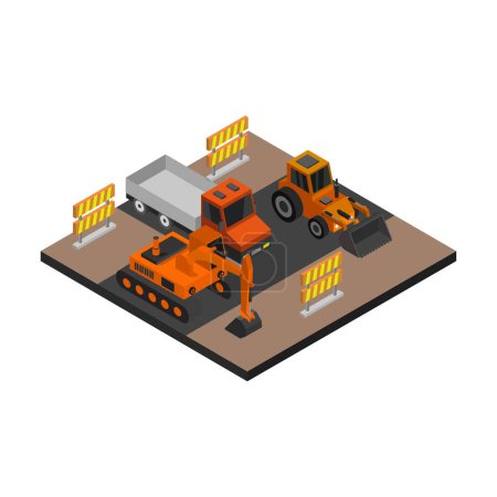 Illustration for Industrial ometric isometric composition - Royalty Free Image