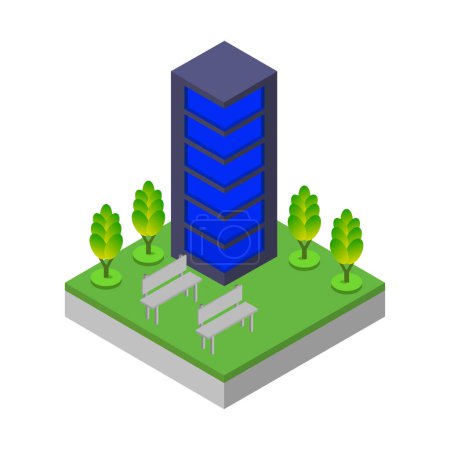 Illustration for Isometric building icon. vector illustration - Royalty Free Image