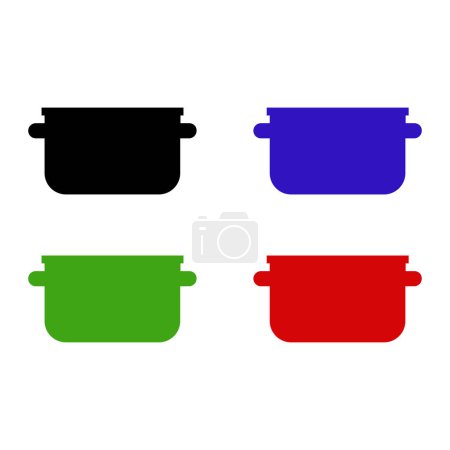 Téléchargez les illustrations : Icônes de la casserole. illustration vectorielle. - en licence libre de droit