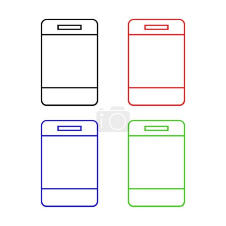 Téléchargez les illustrations : Icône vectorielle couleur smartphone - en licence libre de droit
