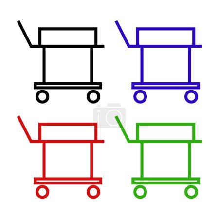 Illustration for Color line shopping basket icon isolated on white background. online buying concept. delivery service sign. shopping cart symbol. vector illustration - Royalty Free Image