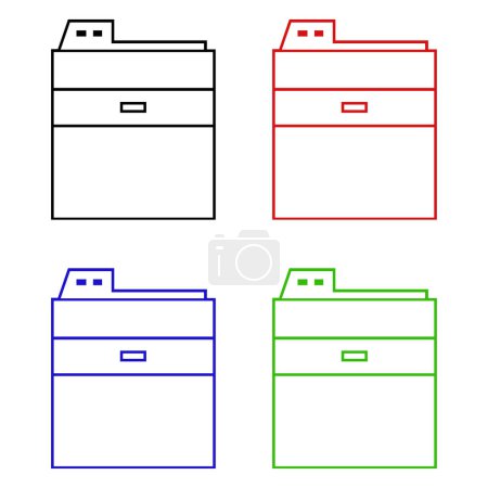 Illustration for Vector set of printer icons - Royalty Free Image