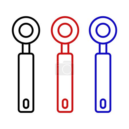 Illustration for Set of vector line icons of pizza cutter - Royalty Free Image