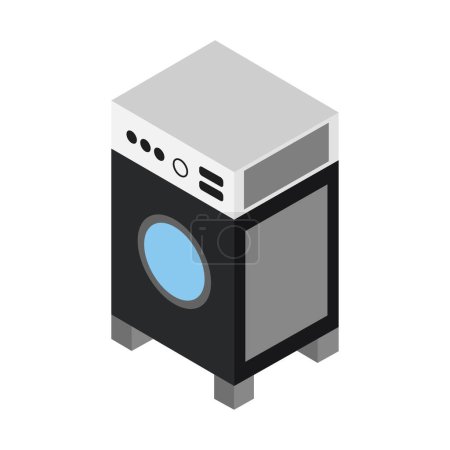 Ilustración de Vector ilustración de un icono de la máquina de lavandería - Imagen libre de derechos