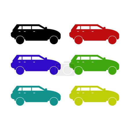 Ilustración de Iconos coloridos coche conjunto - Imagen libre de derechos