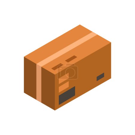 Téléchargez les illustrations : Boîte en carton, icône de livraison, illustration vectorielle de colis - en licence libre de droit